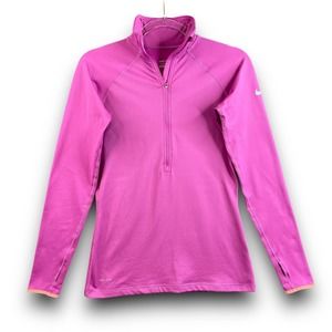 Nike Pro Womens Activewear Jacket Half Zip Jacket Pink Size Medium